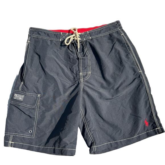 Polo by Ralph Lauren Other - Polo Ralph Lauren Swim Shorts Mens Small lined Drawstring Black Cargo Pocket